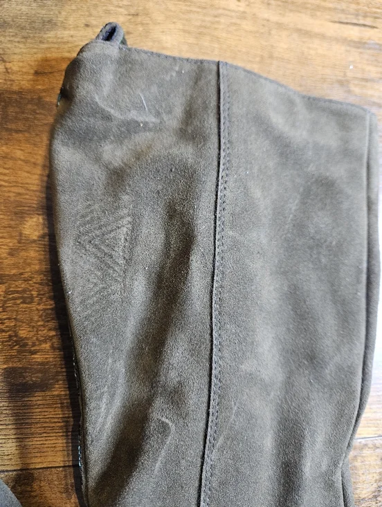 Farm Rio Women's US 7 EU 38 Knee High Olive Green Army Faux Suede Boots SCUFF - Picture 10 of 15